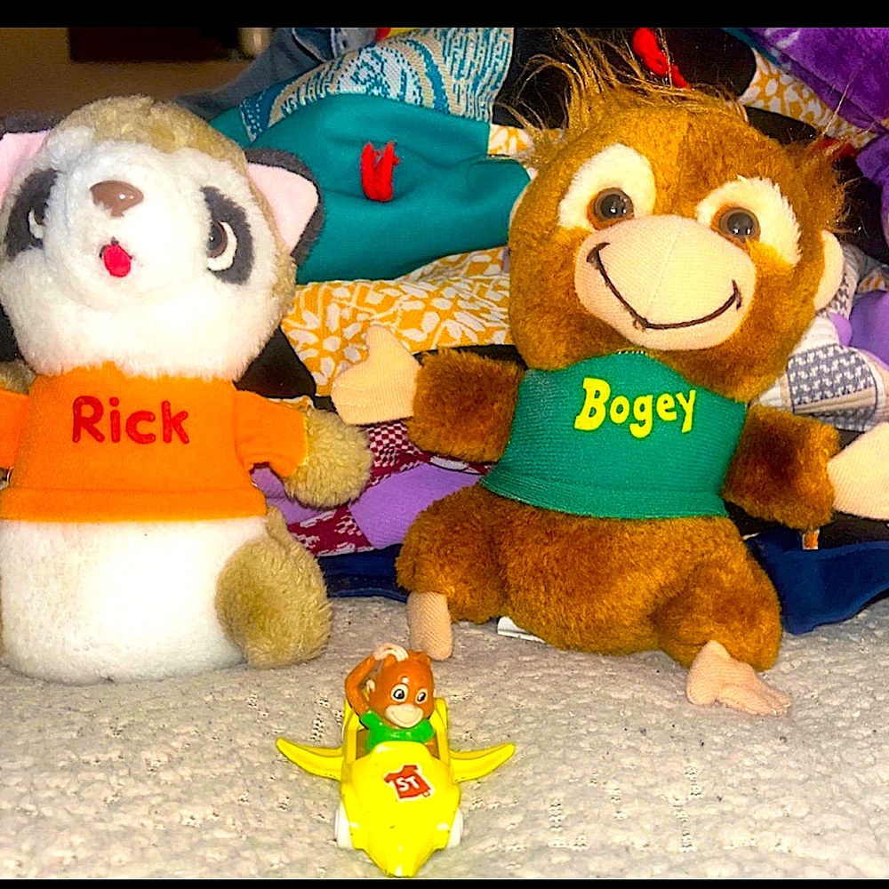 Shirt tales plush Bogey + Rick + bogey car 80’s vintage